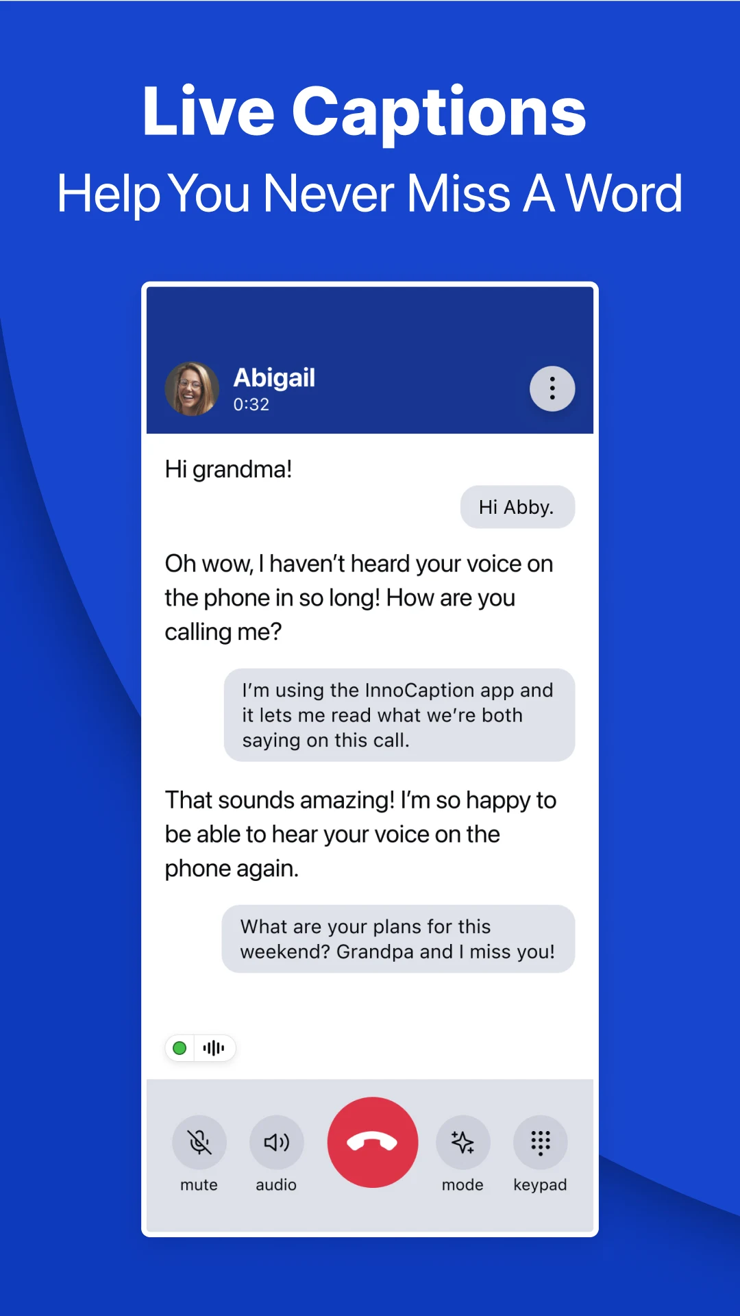 InnoCaption Live Call Captions screenshot