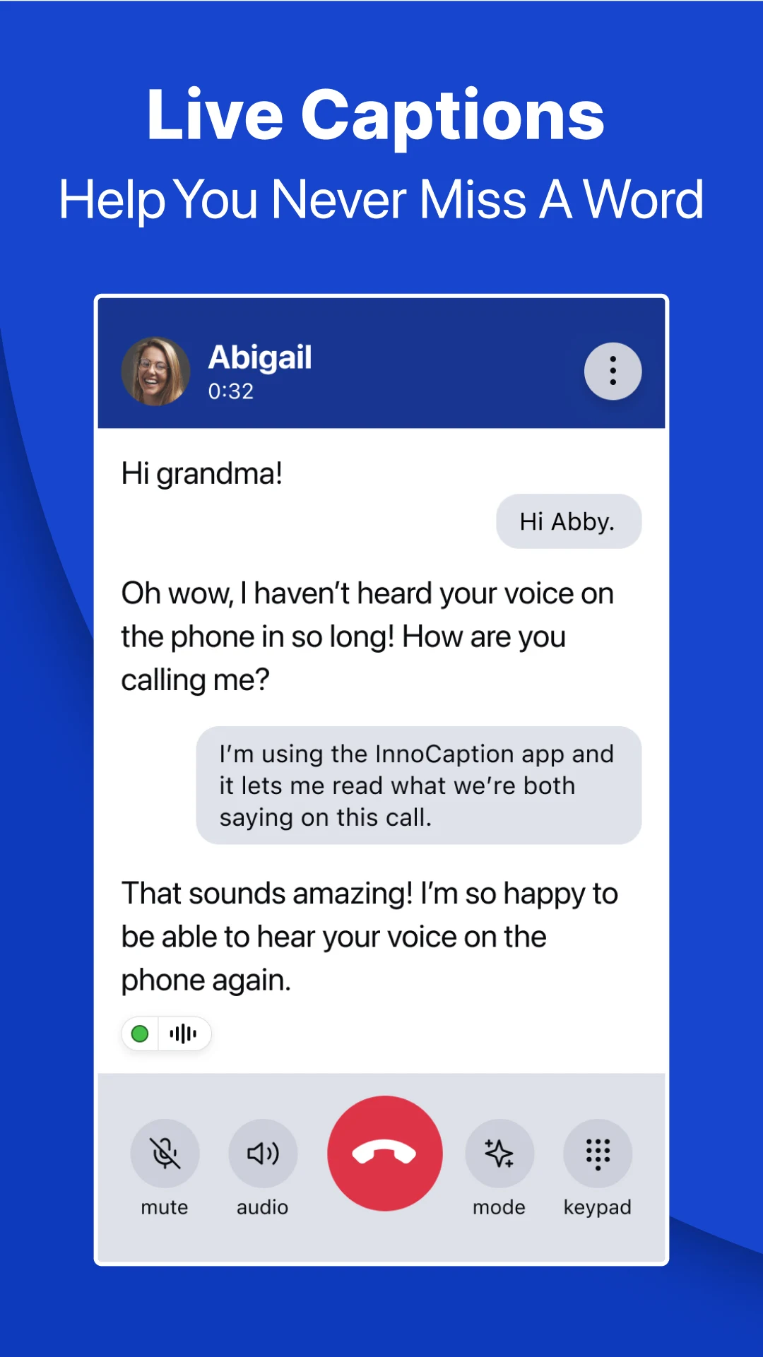 InnoCaption Live Call Captions screenshot